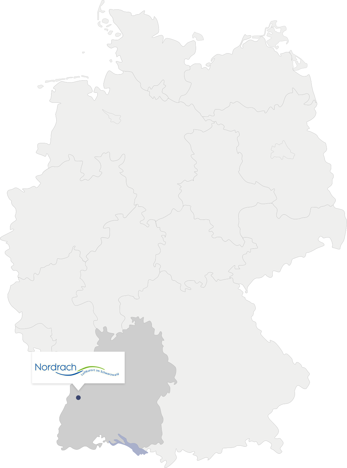 Deutschlandkarte mit Standortangabe der Gemiende Nordrach
