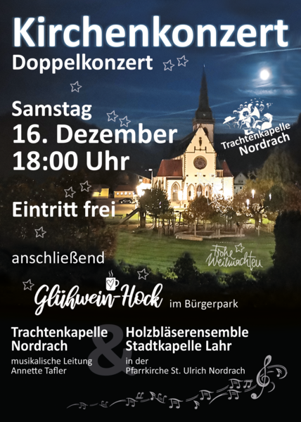 Doppelkonzert mit anschließendem Glühweinhock im Bürgerpark. / Urheber: Trachtenkapelle, © Trachtenkapelle